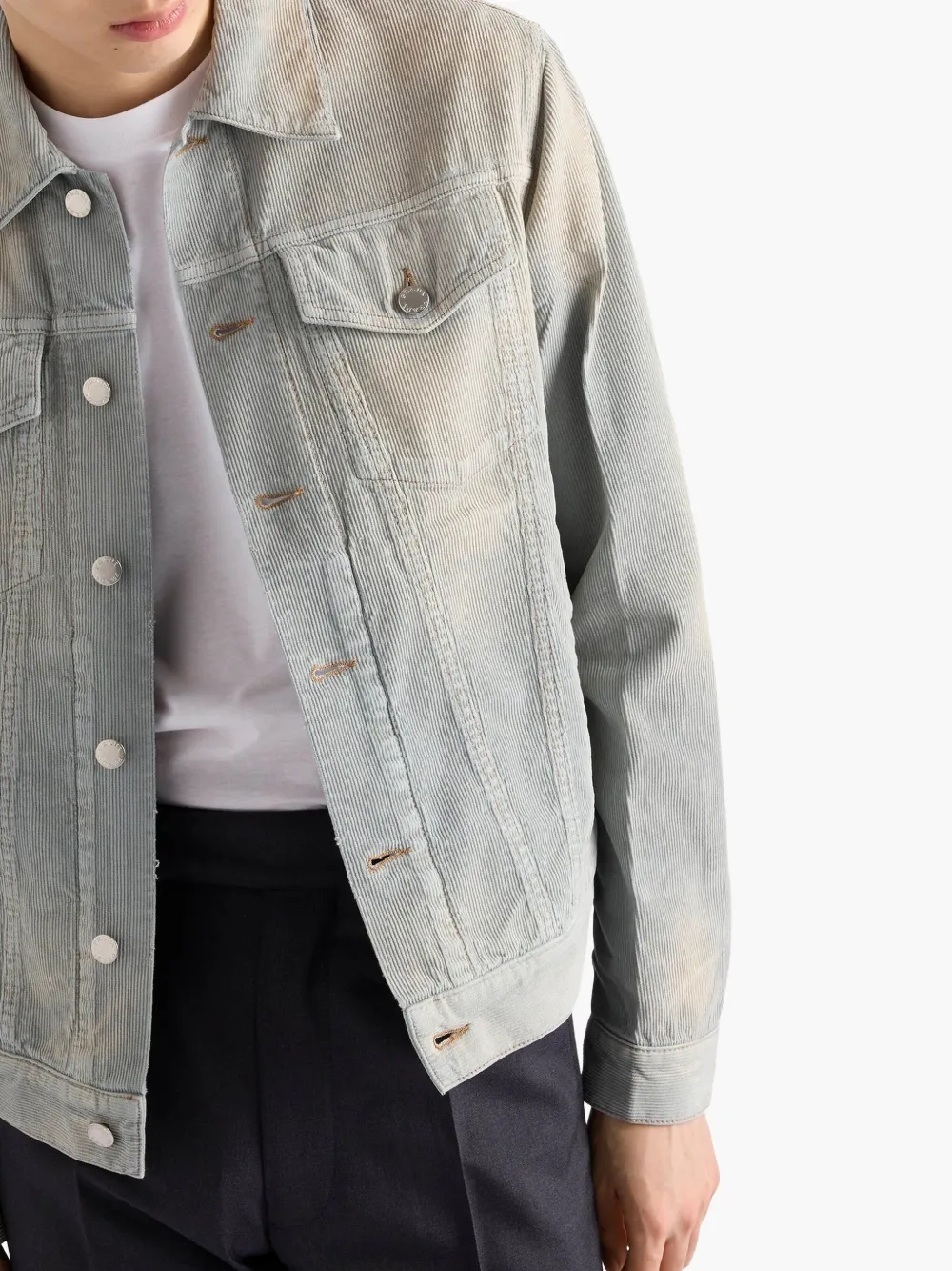 Prada Ribfluwelen jack Blauw