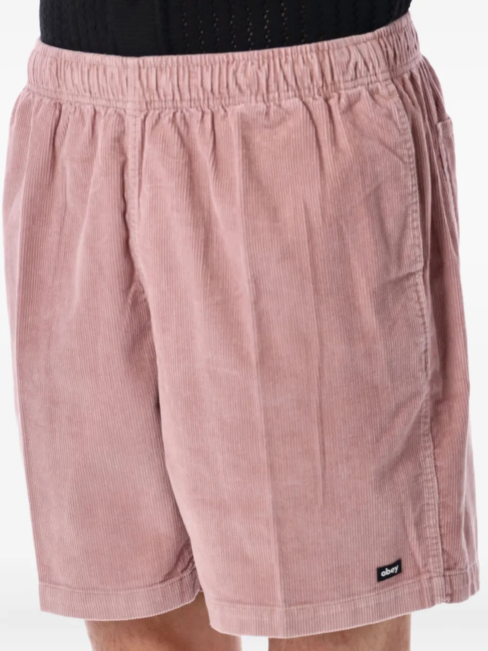 Obey Ribfluwelen bermuda shorts Roze