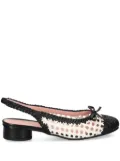 Pretty Ballerinas Odette woven slingback pumps - White
