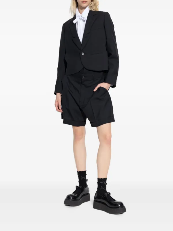 noir kei ninomiya ショートパンツ XS 黒 Noir Kei Ninomiya レイヤード ショートパンツ | ブラック | FARFETCH JP