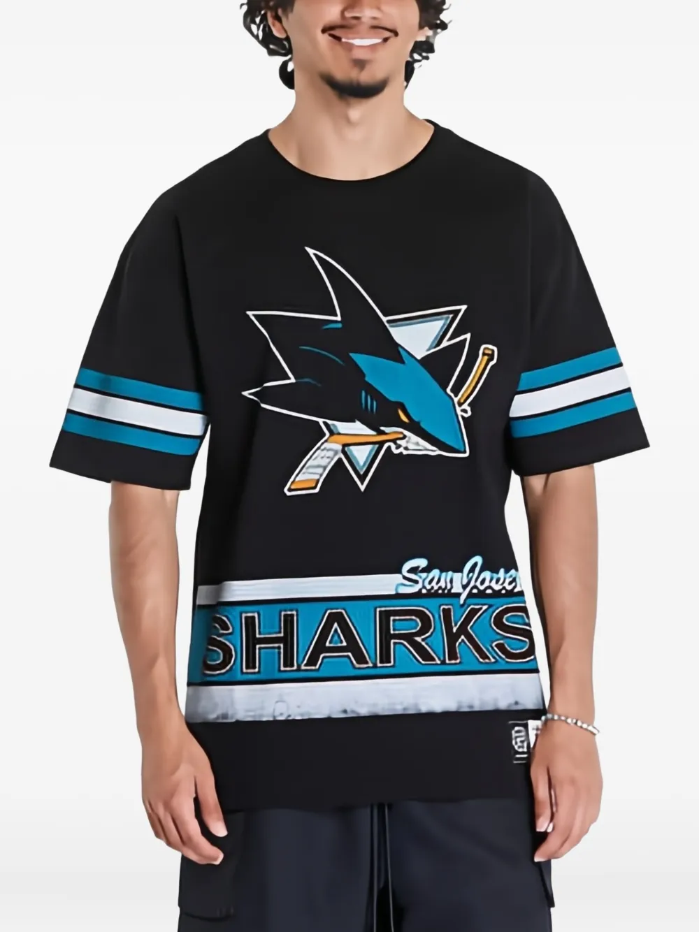 Mitchell & Ness San Jose Sharks T-shirt - Zwart