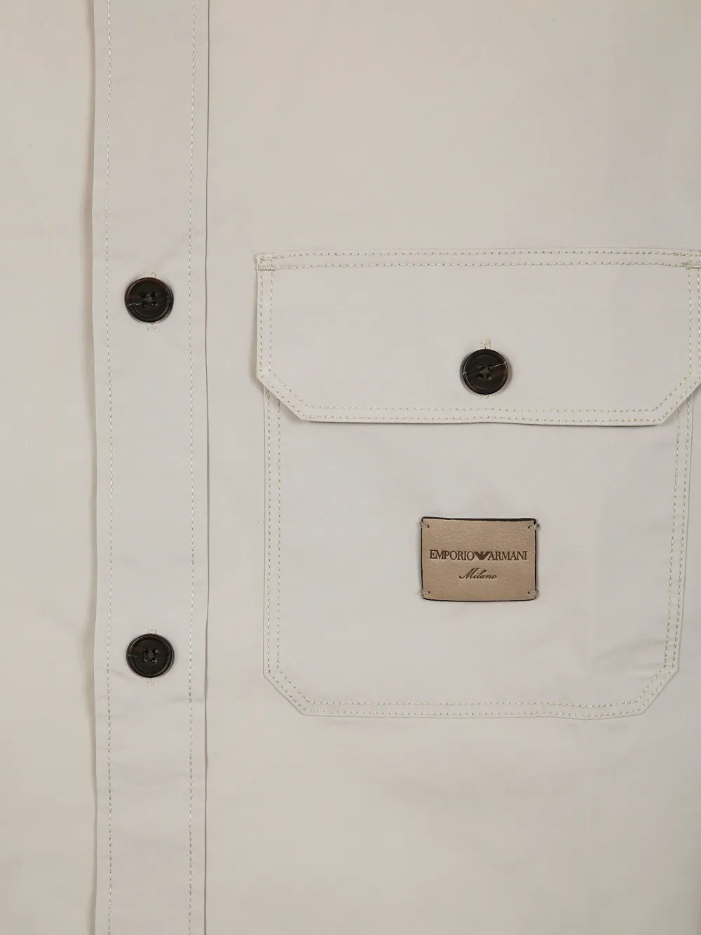 Emporio Armani Overhemd met logopatch Beige