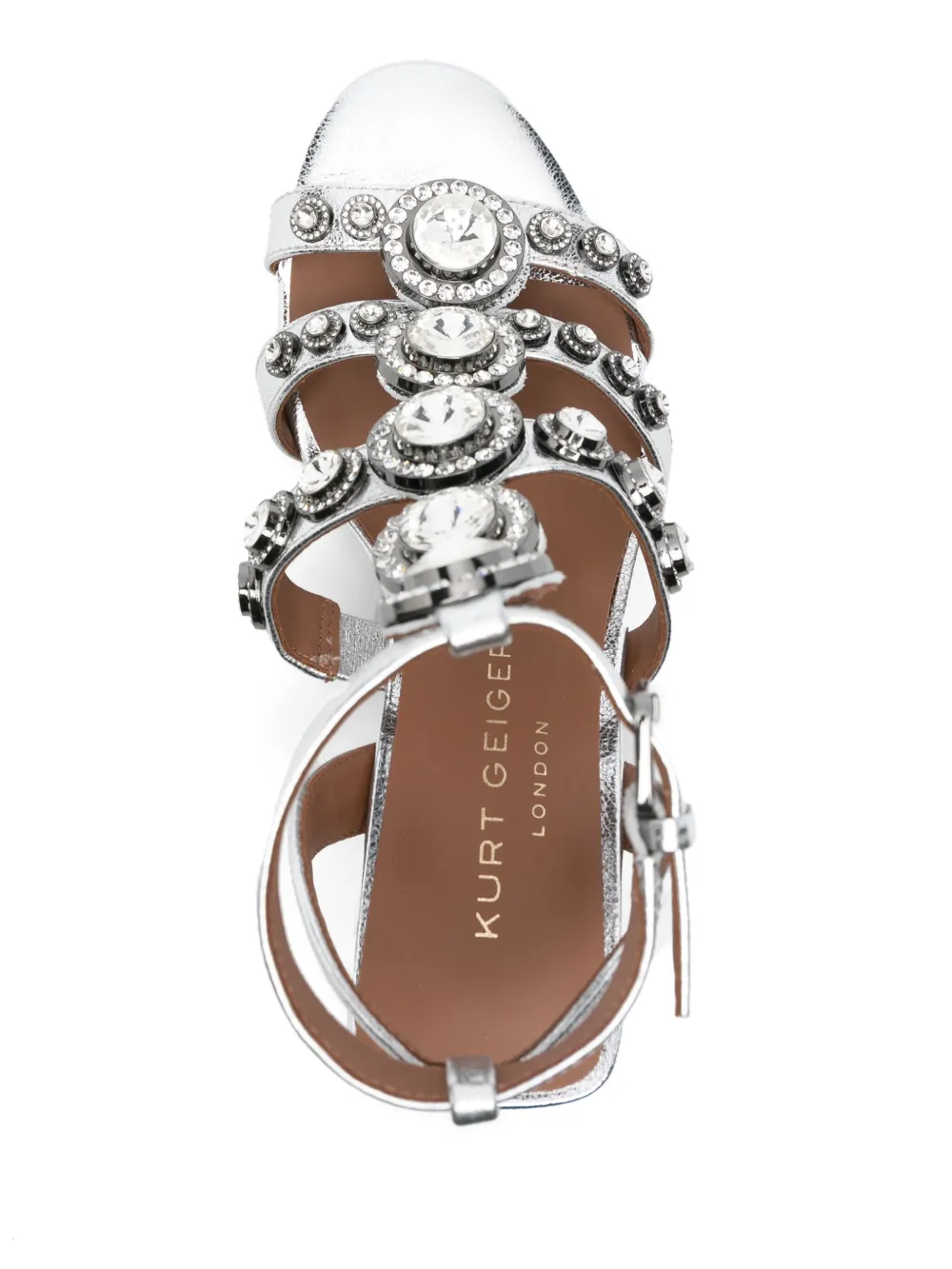 Kurt Geiger 85mm Octavia Sandals In Silver