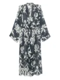 Forte Forte The Secret Lily-print coat - Blue