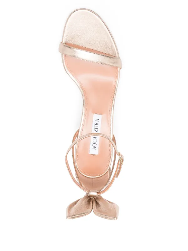 Aquazzura 50mm Bow Tie Sandals | Gold | FARFETCH