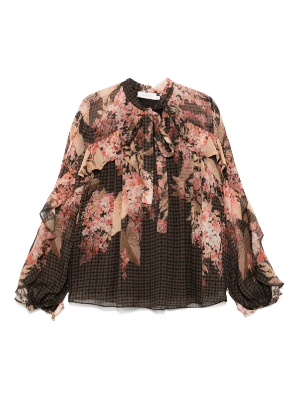 Zimmermann Illuminate Flutter Blouse in Black