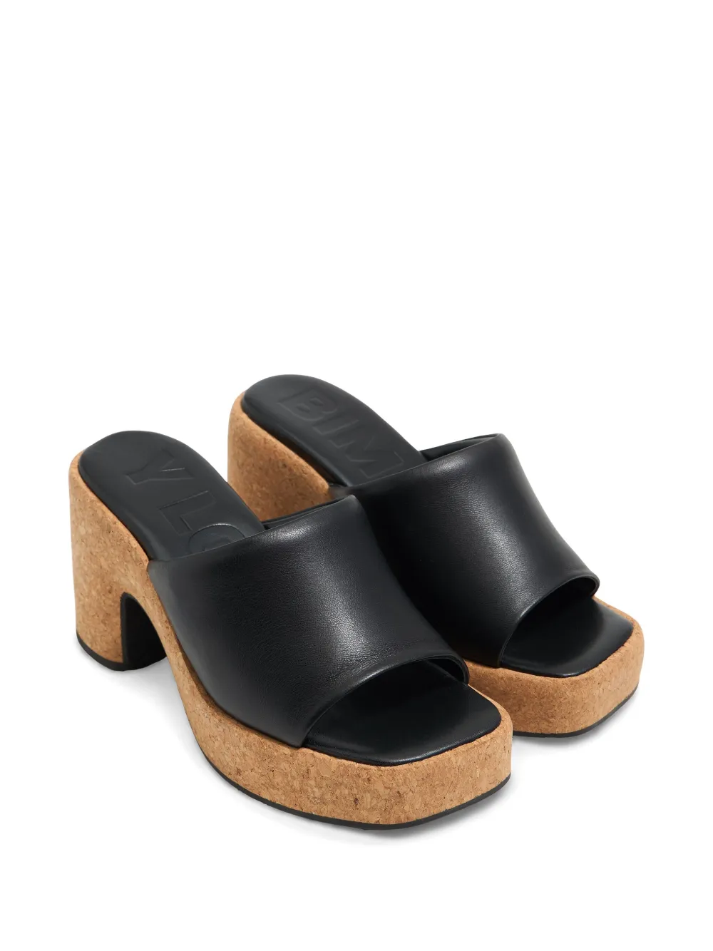 Bimba y Lola 95 mm leren muiltjes - Zwart