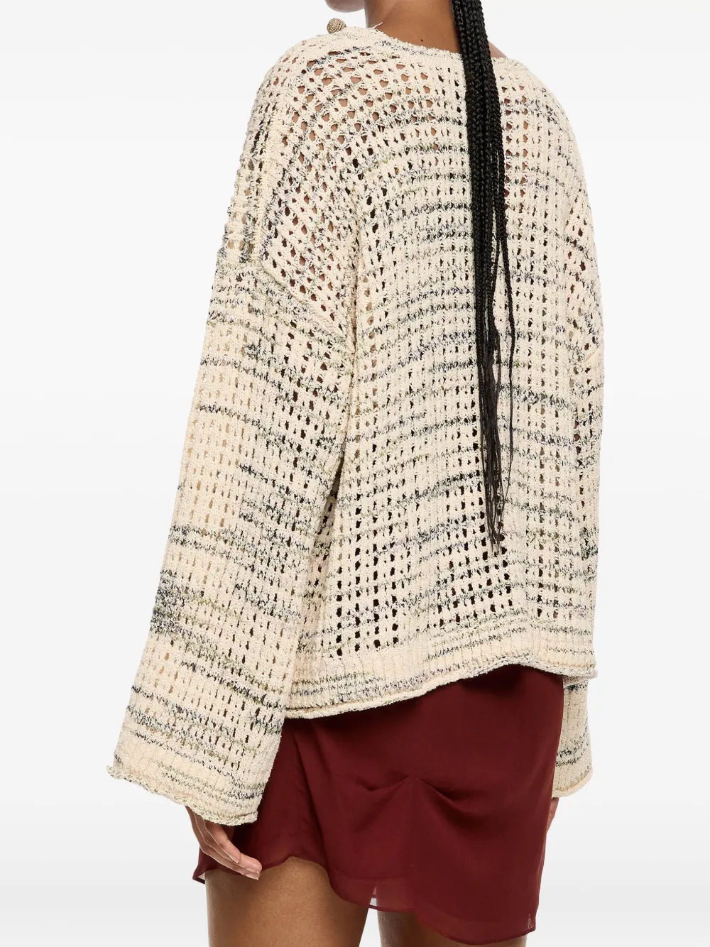 Bimba y Lola Opengebreide trui Beige