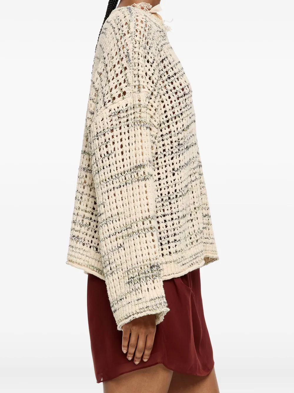 Bimba y Lola Opengebreide trui Beige