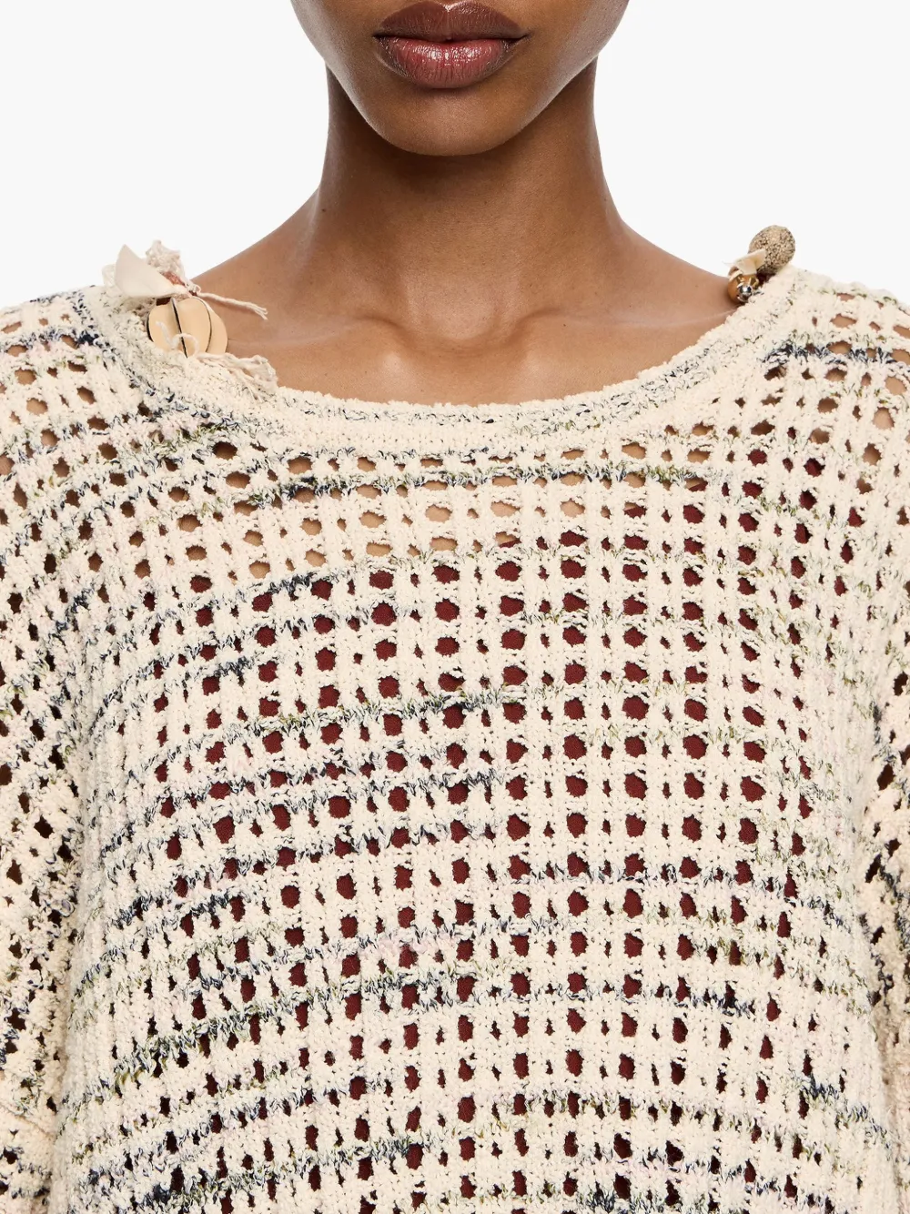 Bimba y Lola Opengebreide trui Beige
