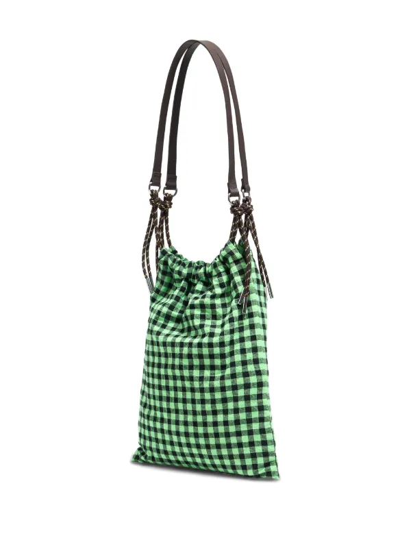 Bimba y Lola Checked Shoulder Bag | Green | FARFETCH