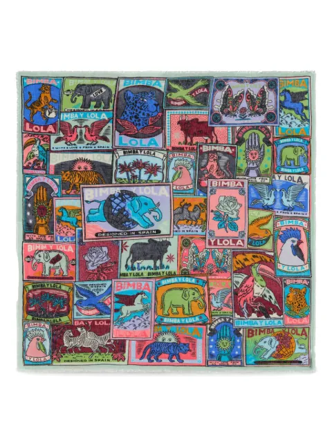 Bimba y Lola animal-print silk scarf