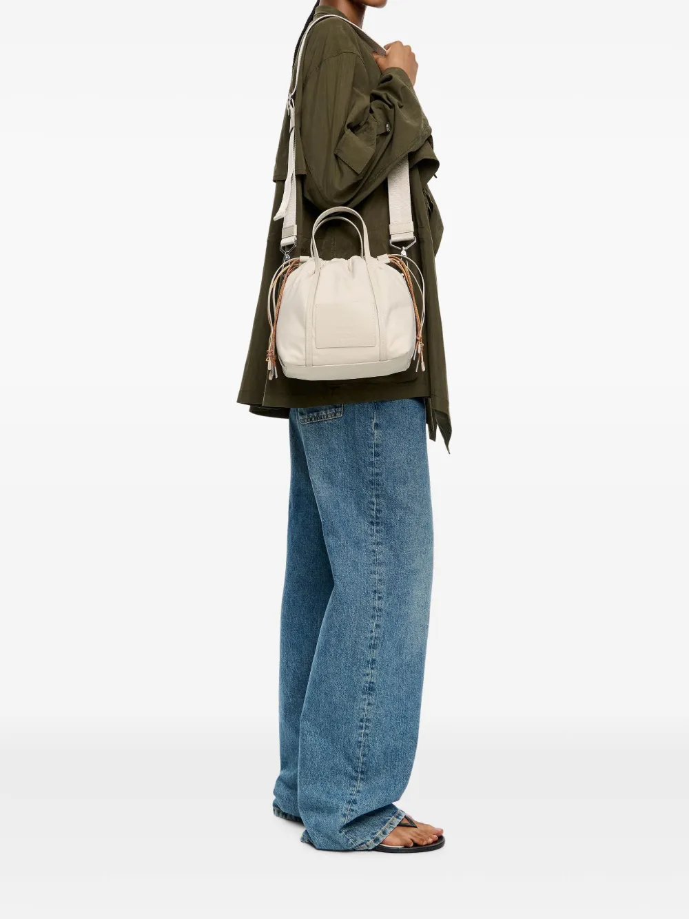 Bimba y Lola Kleine crossbodytas met logo-reliëf Beige