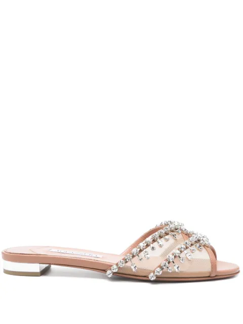 Aquazzura mules con detalles de strass