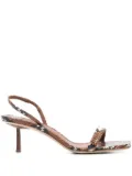 Le Silla 60mm snake-print sandals - Brown