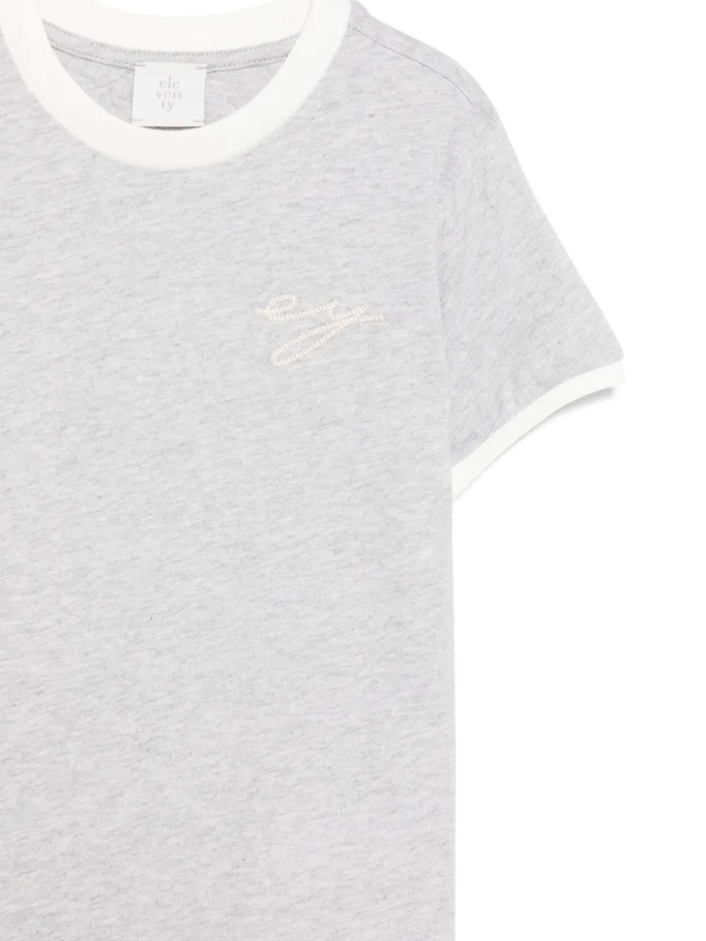 Eleventy Kids T-shirt met geborduurd logo Grijs