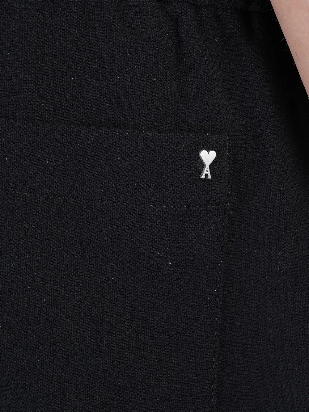 Shop Ami Alexandre Mattiussi Logo-buckled Trousers In 黑色