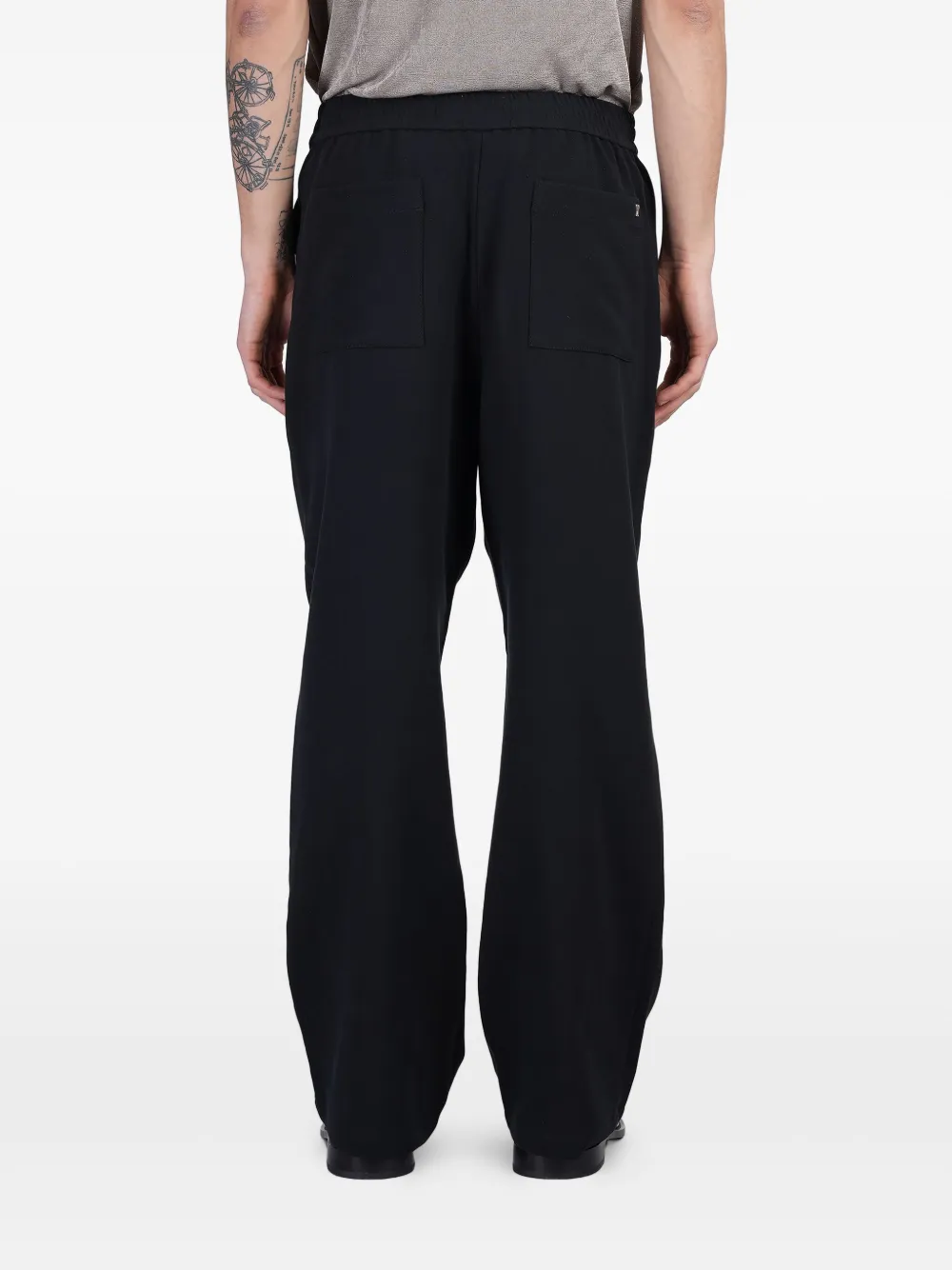 AMI ALEXANDRE MATTIUSSI LOGO-BUCKLED TROUSERS 