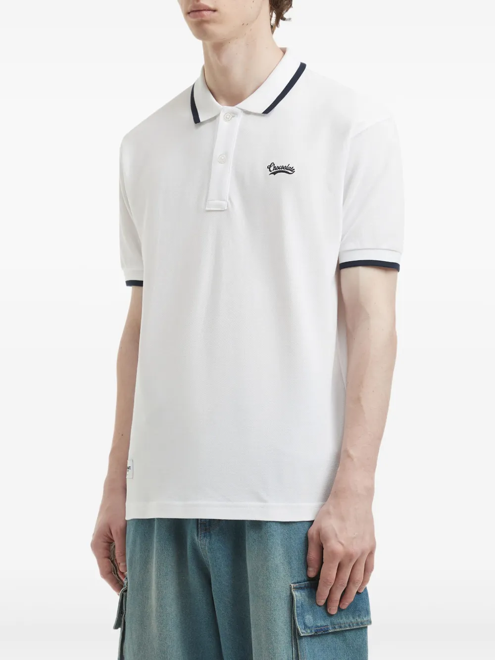CHOCOOLATE Poloshirt met geborduurd logo Wit