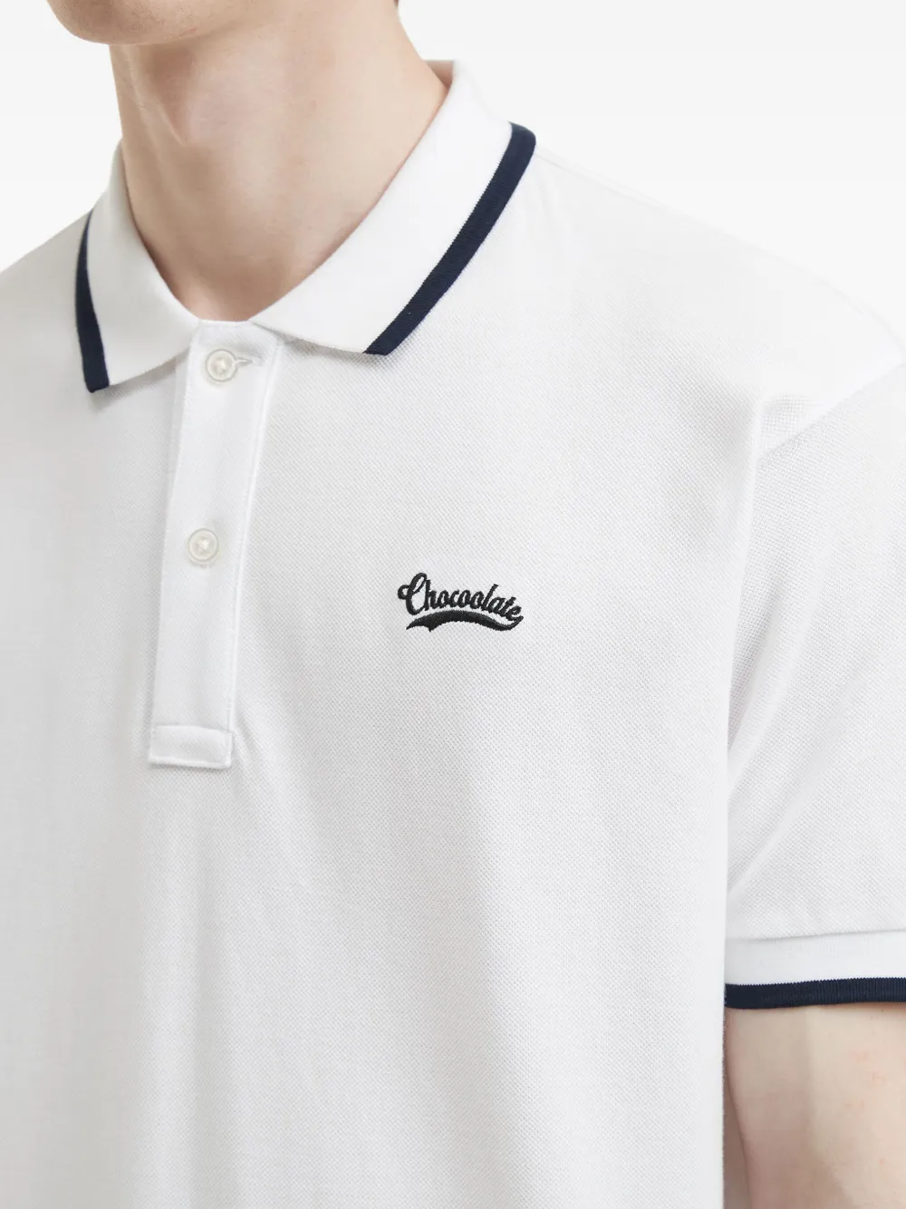 CHOCOOLATE Poloshirt met geborduurd logo Wit