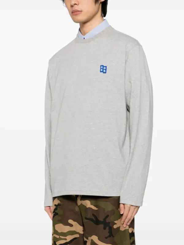 Ader Error Trs Tag long-sleeved T-shirt | Grey | FARFETCH JO