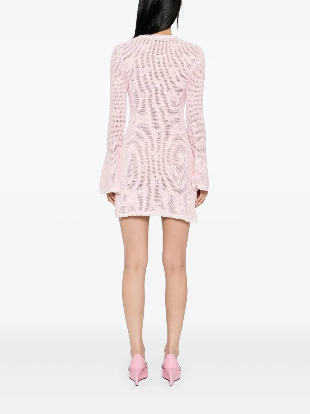 Self-Portrait Bow mini-jurk Roze