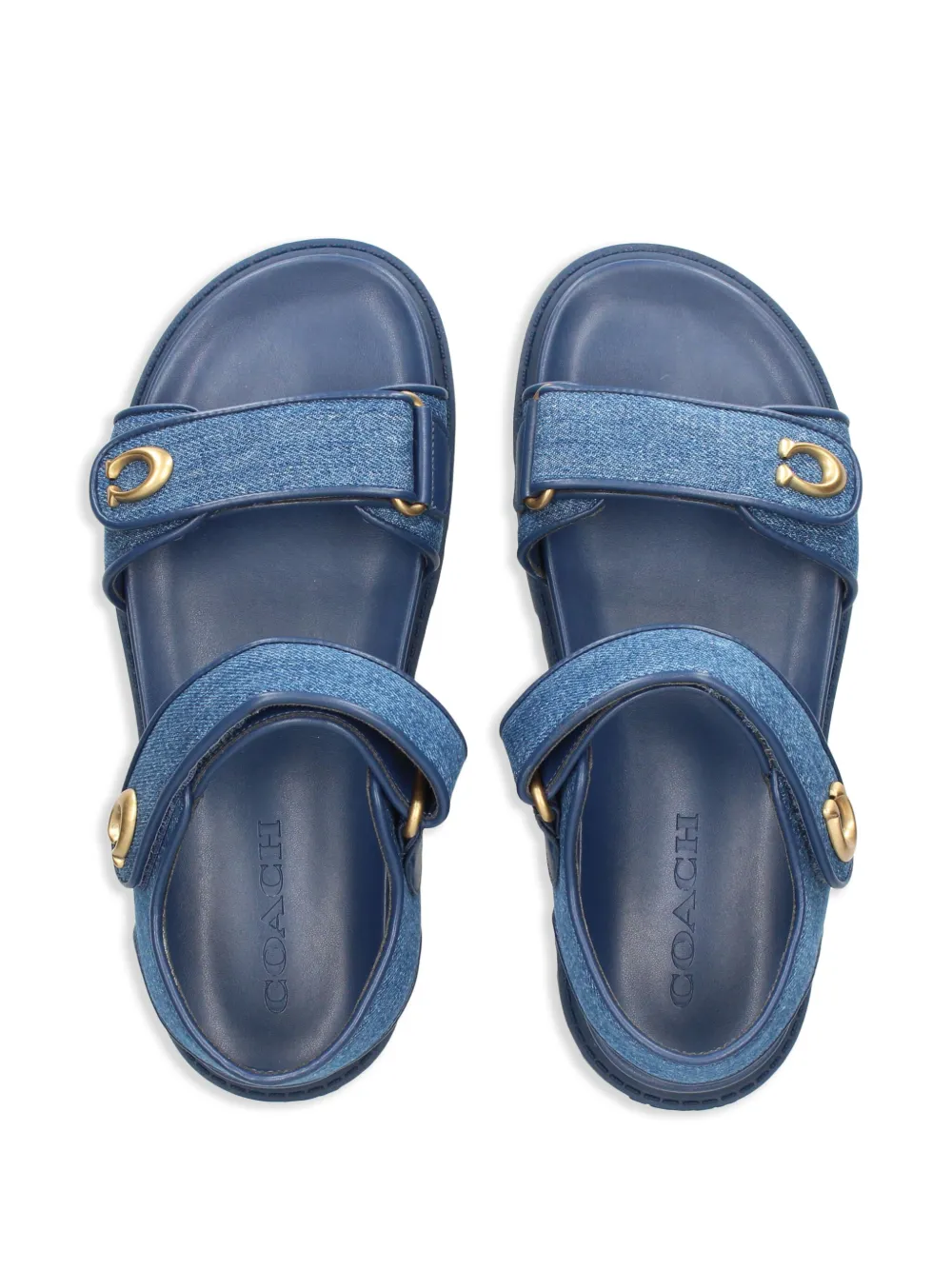 Coach Denim sandalen met bandje Blauw