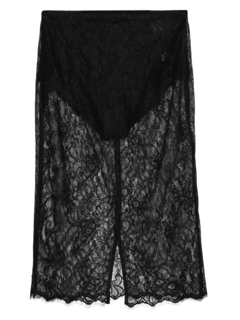 Elisabetta Franchi floral-lace midi skirt