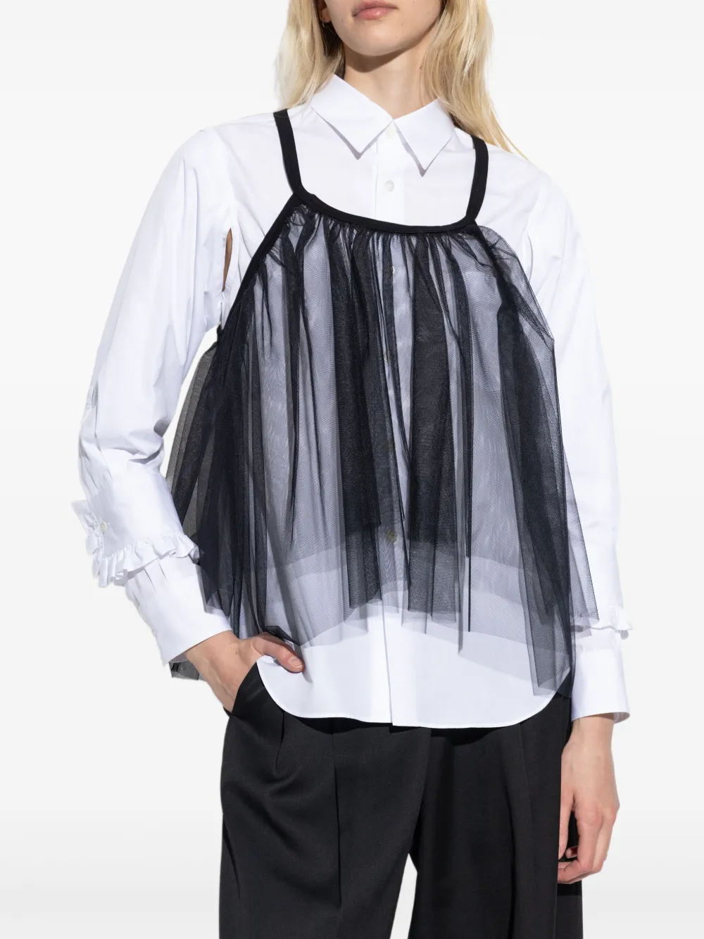 NOIR KEI NINOMIYA TULLE-PANELS TOP