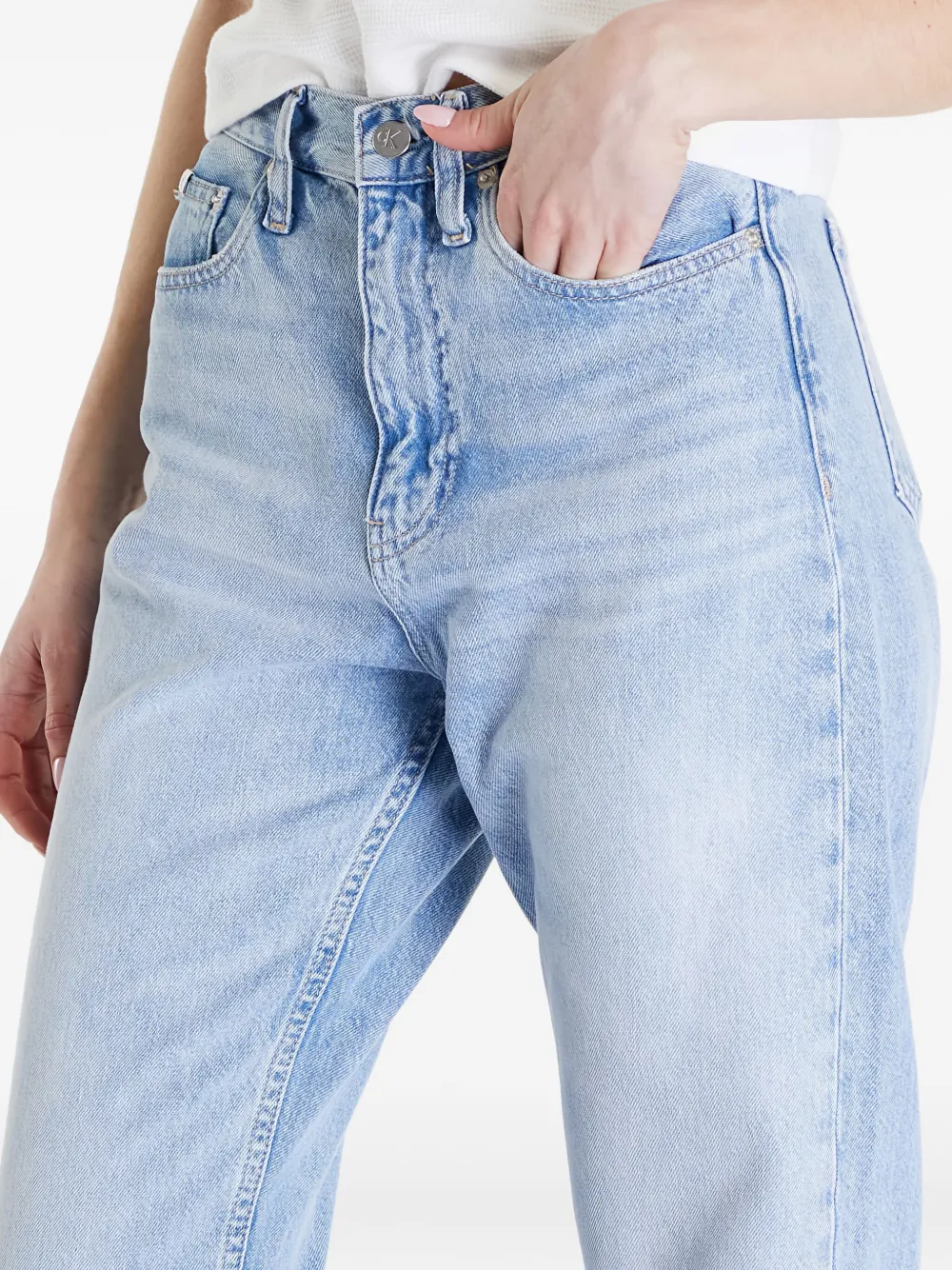 Calvin Klein Straight-leg Cotton Jeans In Blue