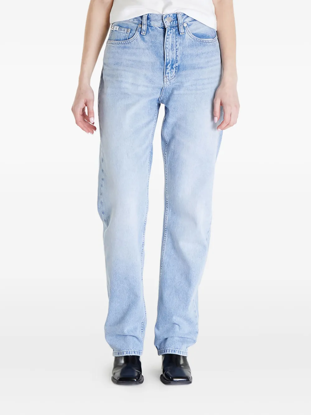 Calvin Klein Straight-leg Cotton Jeans In Blue