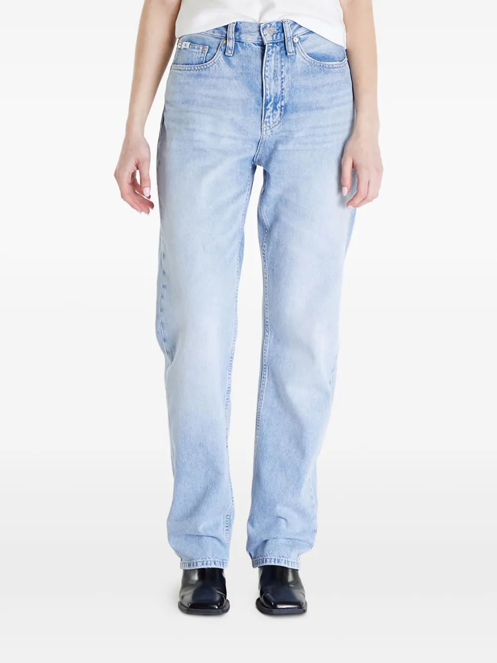Calvin Klein Straight-leg Cotton Jeans In Blue