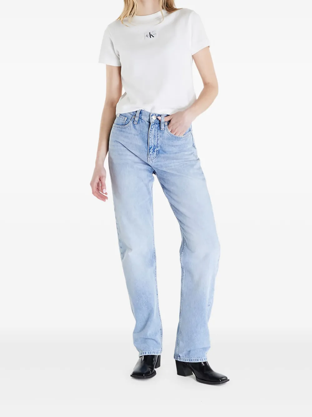 Calvin Klein Straight-leg Cotton Jeans In Blue