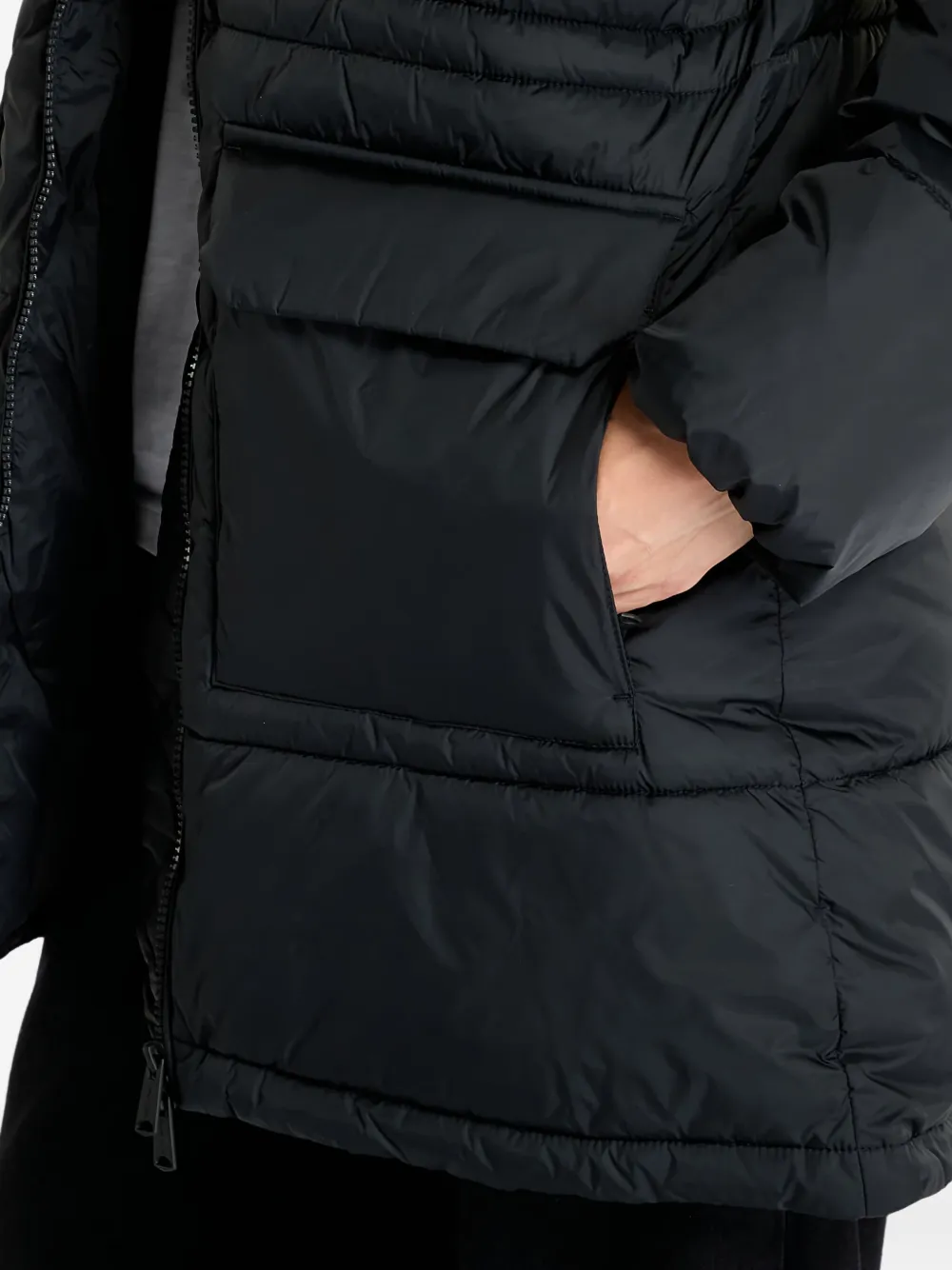 Tommy Jeans Gewatteerde jas met capuchon Zwart