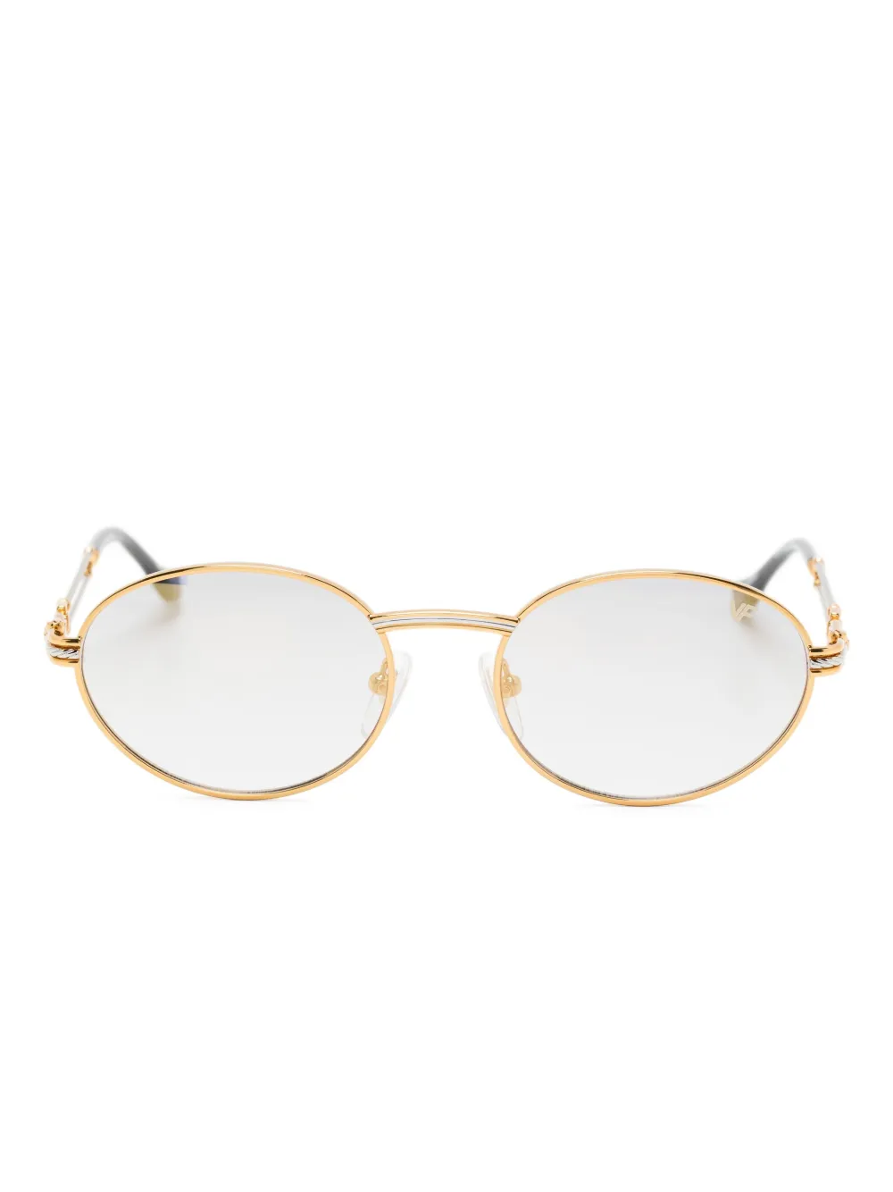 Vintage Frames Company double-rope oval-frame sunglasses - ゴールドトーン Vintage Frames Company double-rope oval-frame sunglasses - ゴールドトーン
