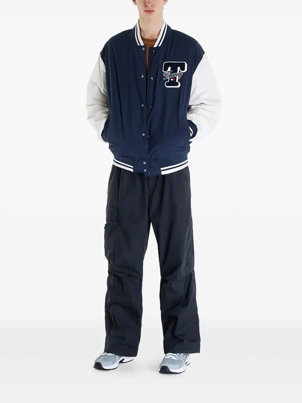 Tommy Hilfiger Bomberjack met geborduurd logo Blauw