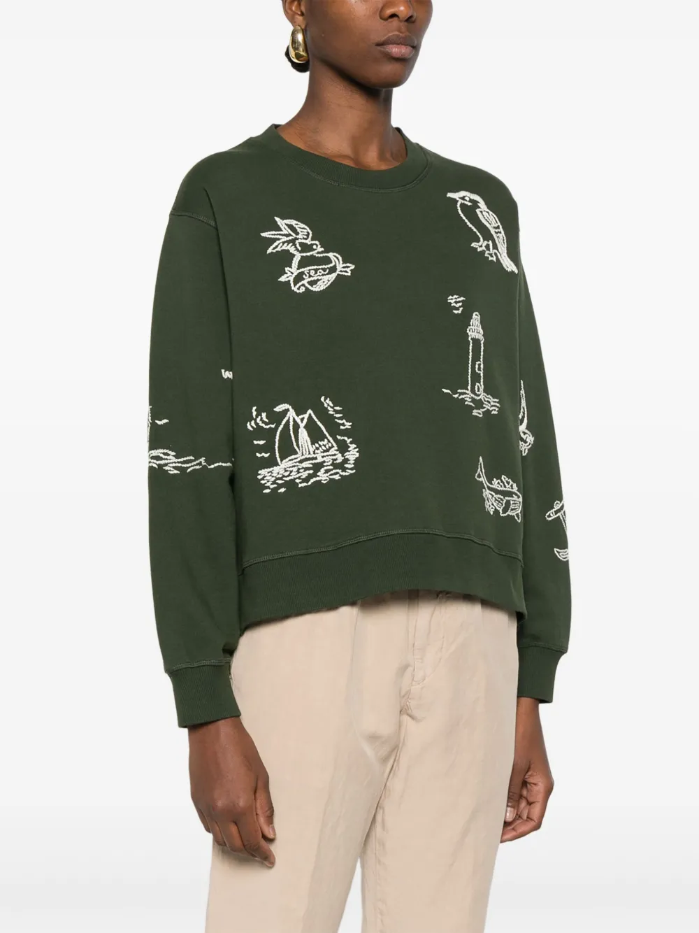 Sea Clyde Lighthouse Sweatshirt Army In Green