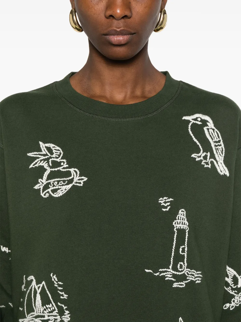 Sea Clyde Lighthouse Sweatshirt Army In Green