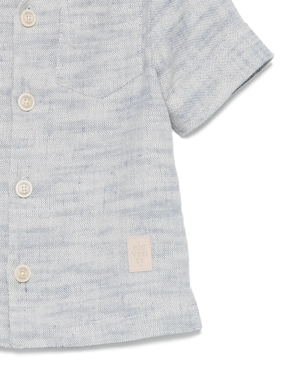 Eleventy Kids Shirt met logopatch Blauw
