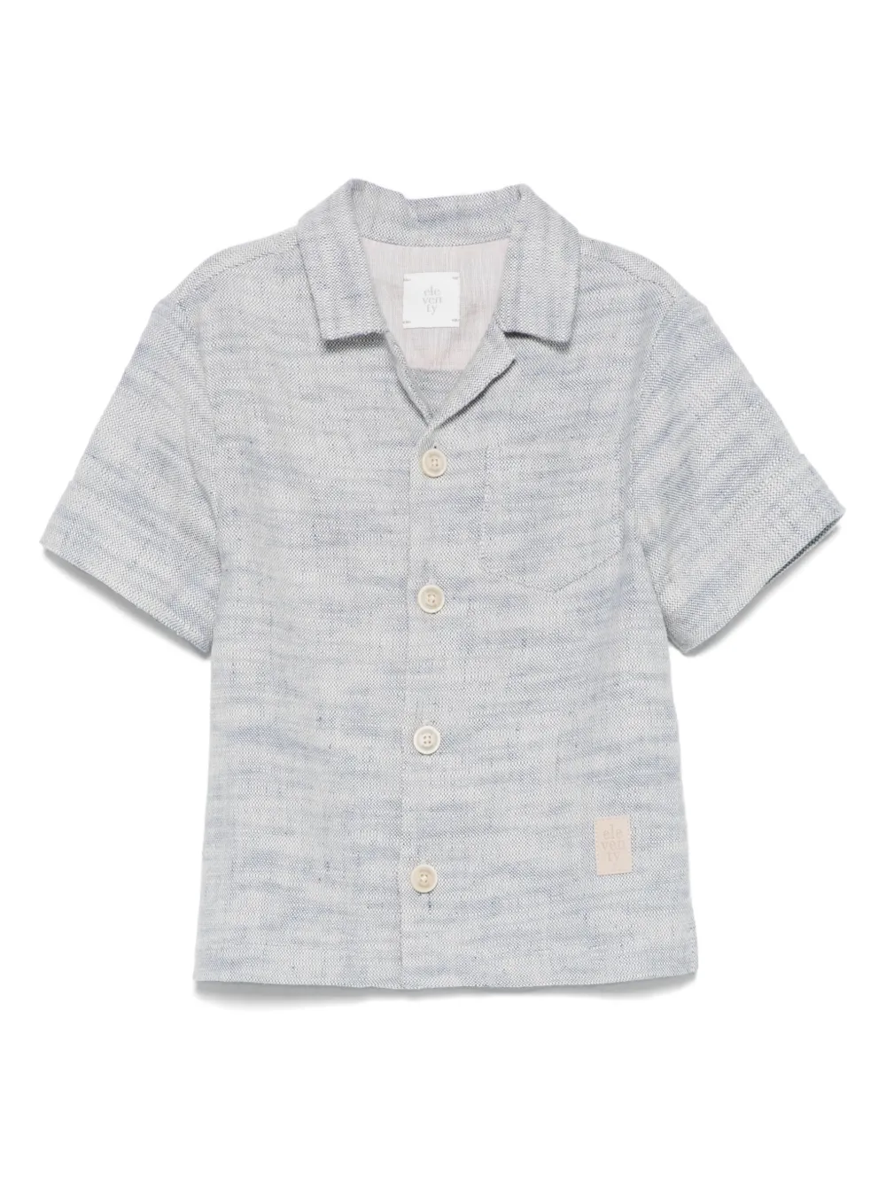 Eleventy Kids Shirt met logopatch Blauw