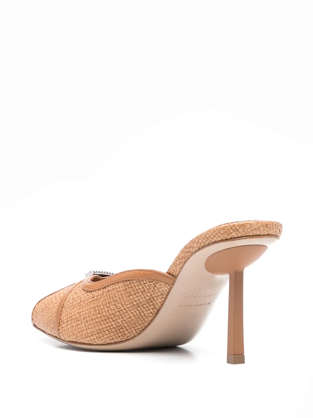 Le Silla 80 mm sandalen met kristallen gesp Bruin