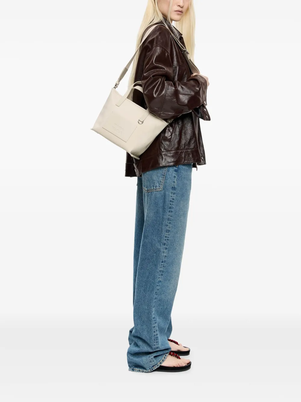 Bimba y Lola Kleine crossbodytas met logo-reliëf Wit
