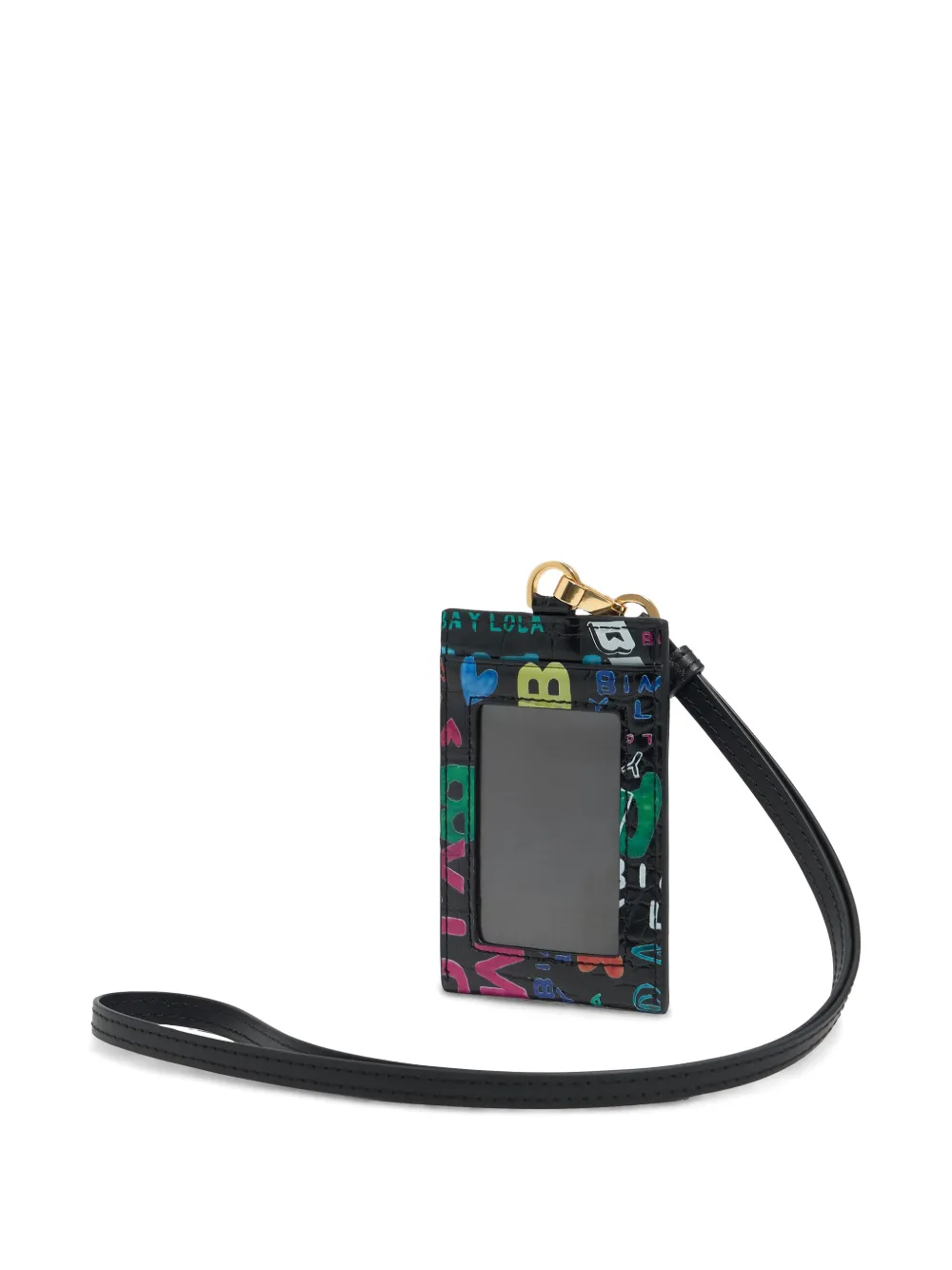 Bimba Y Lola Leather Luggage Strap In Black
