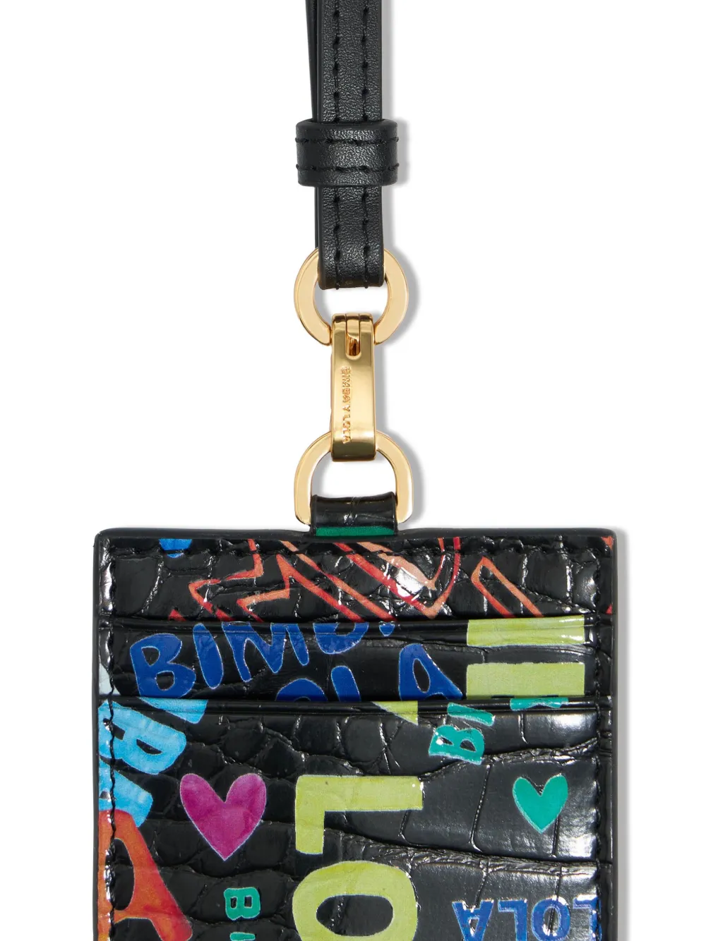 Bimba Y Lola Leather Luggage Strap In Black