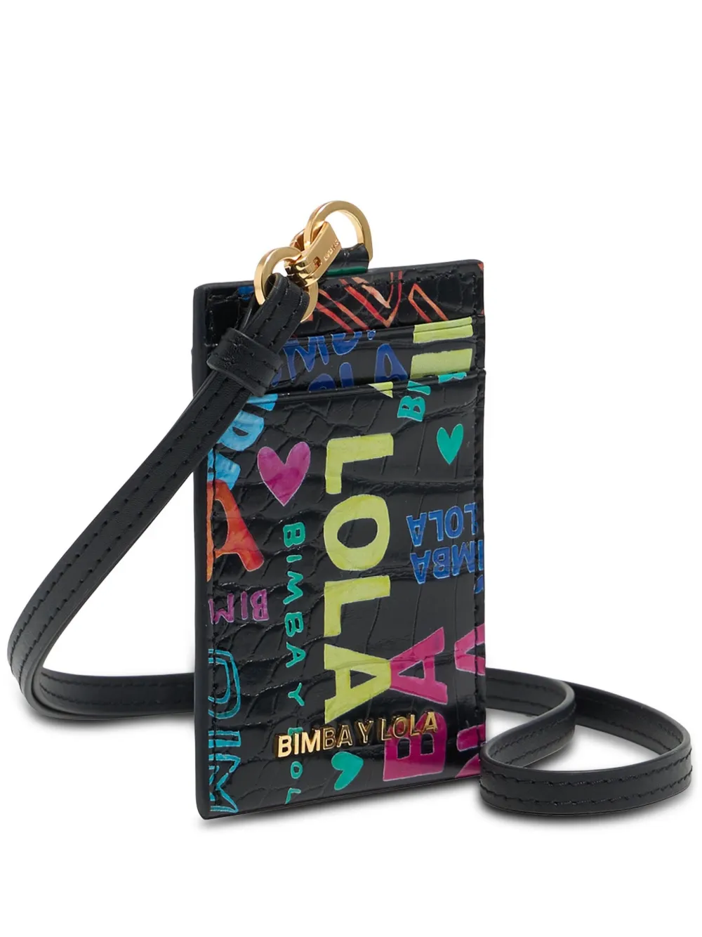 Bimba Y Lola Leather Luggage Strap In Black