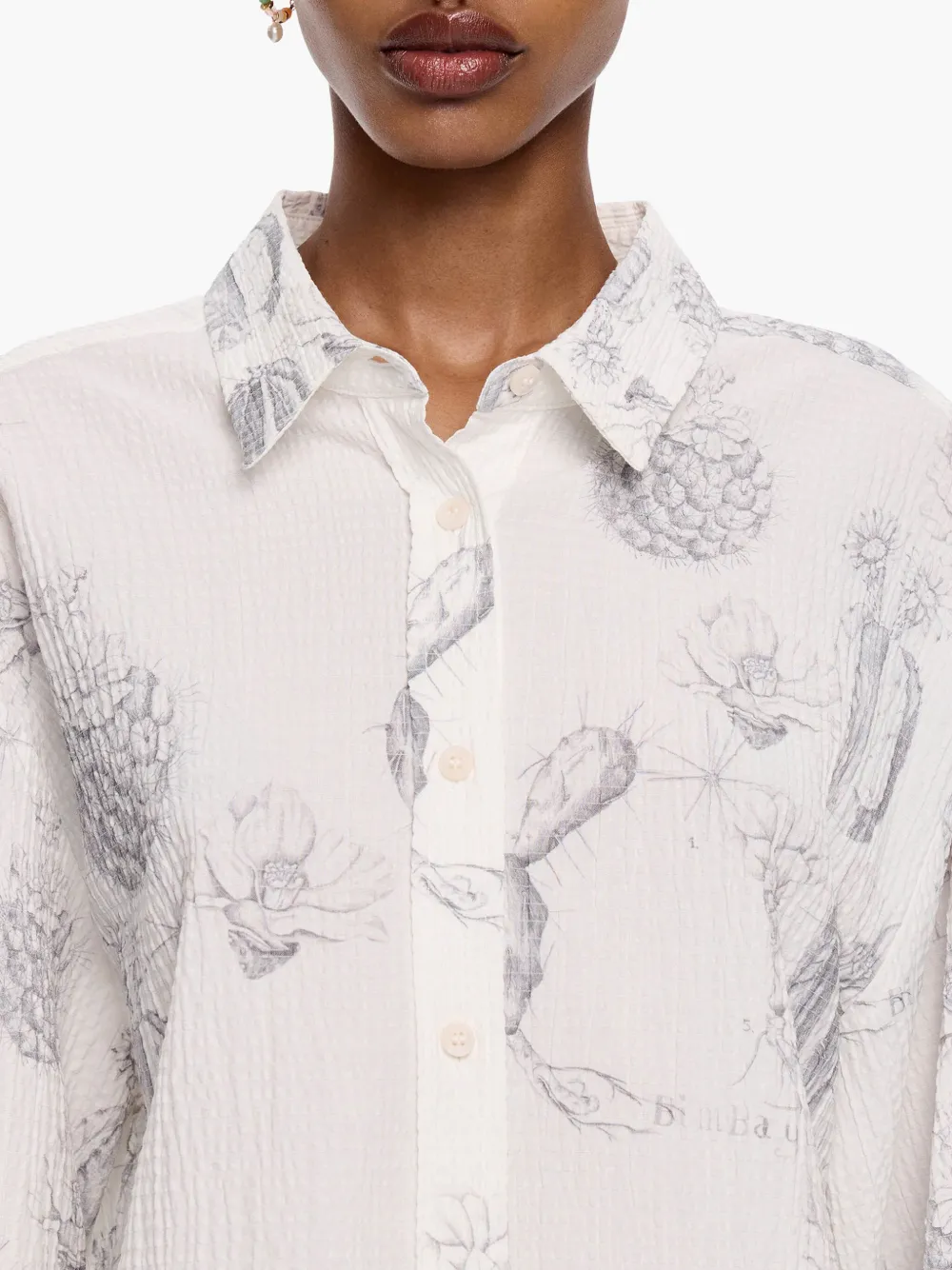 Bimba y Lola Blouse met Cactus Lápiz-print Wit
