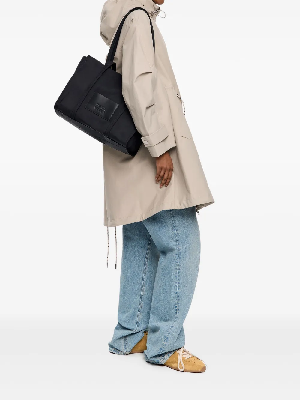 Bimba y Lola Grote nylon shopper - Zwart