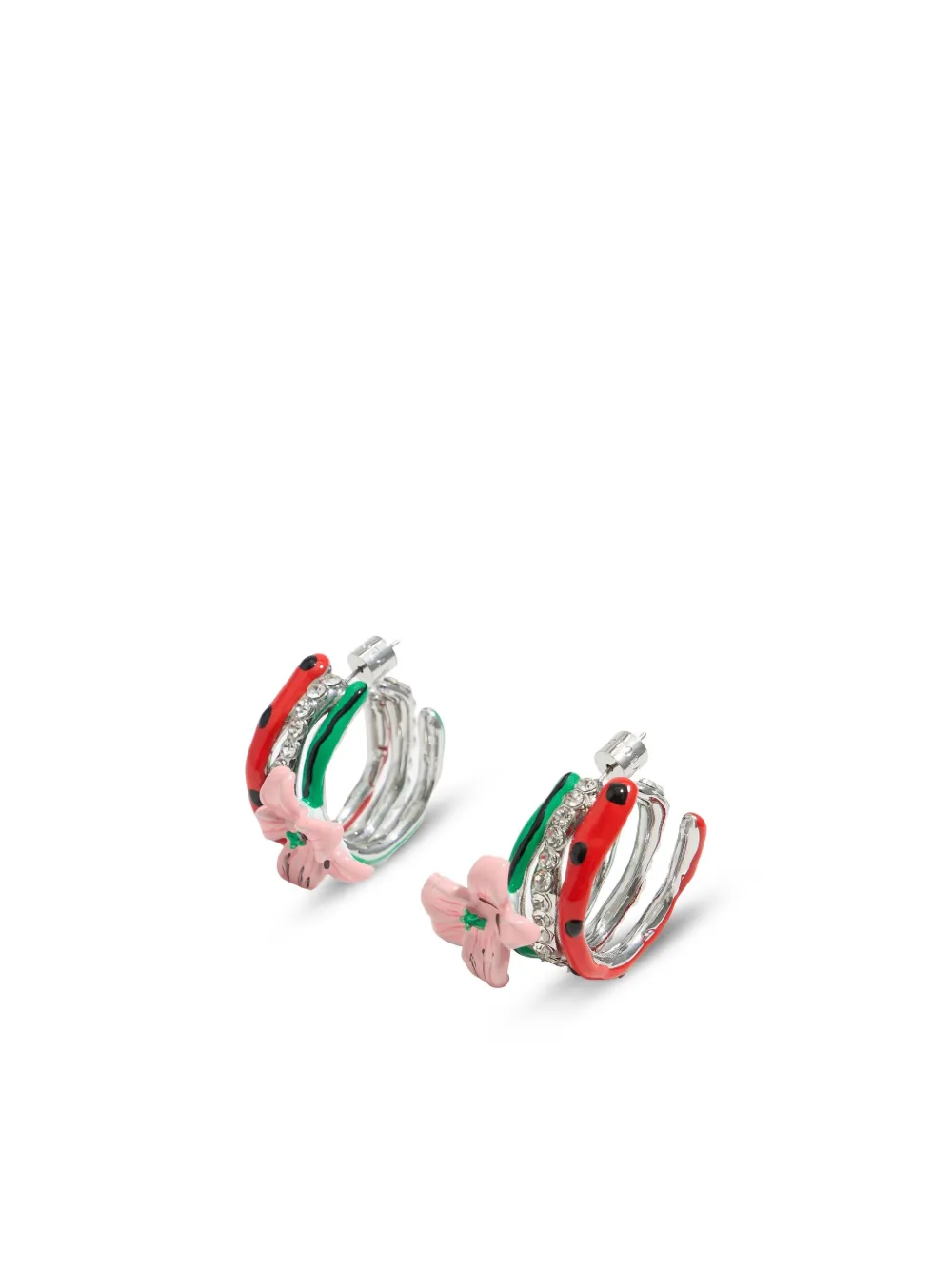 Bimba y Lola フローラル フープピアス - シルバートーン Bimba y Lola フローラル フープピアス - シルバートーン