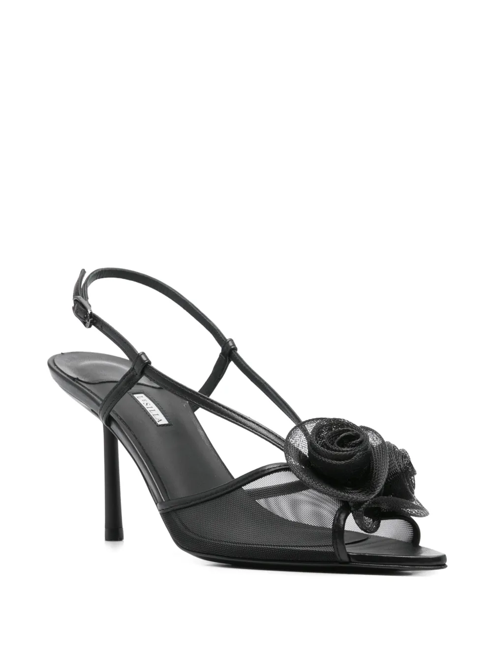 Le Silla 85 mm sandalen met bloemenpatroon - Zwart