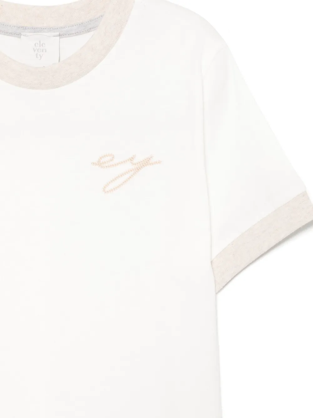 Eleventy Kids T-shirt met geborduurd logo Wit